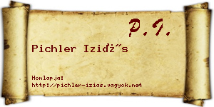 Pichler Iziás névjegykártya